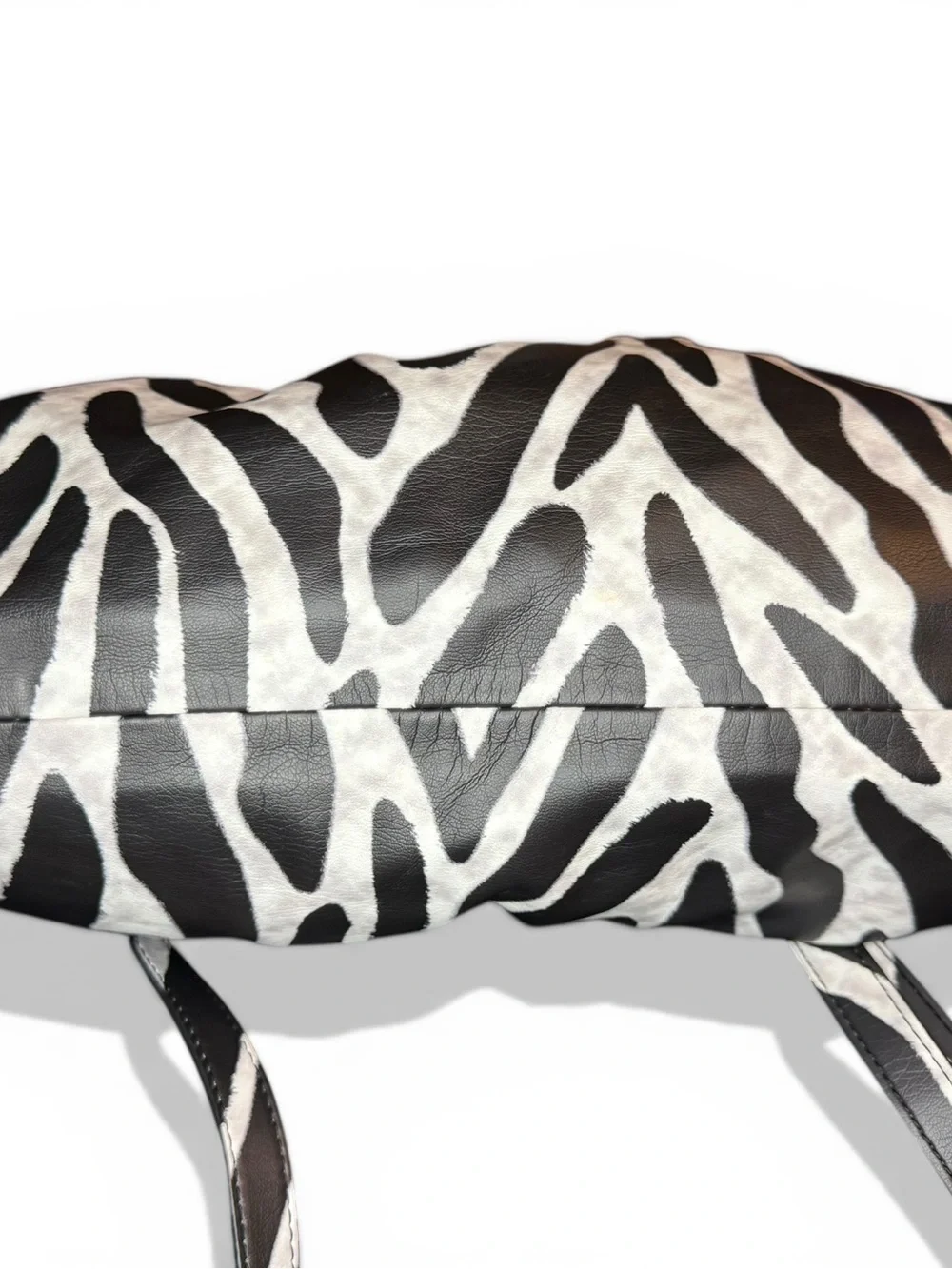 Steve Madden Black and White Zebra Hobo with Silver Chain